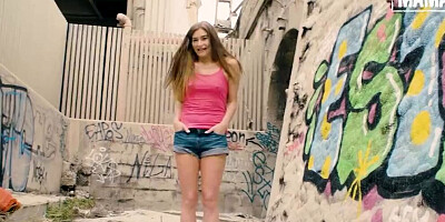 Alberto Blanco and Sarah Sultry are having sex in back alley