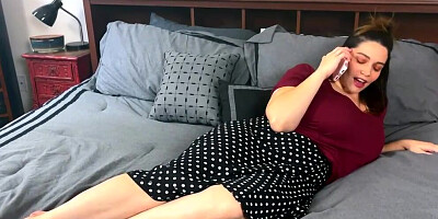 Full-bosomed brunette is happy to test that big fucking machine