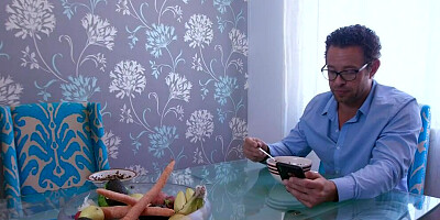 Sweet brunette Andreina Deluxe sucks a hard cock and rides it