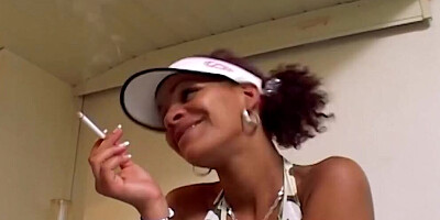 A sexy German ebony gets her mouth filled with warm cum