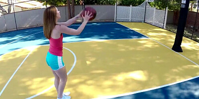 Danni Rivers blows a guy on the basketball court and gets ass-fucked