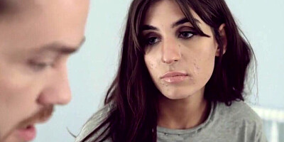 Young babe wants to help her stepdad feel better by banging him