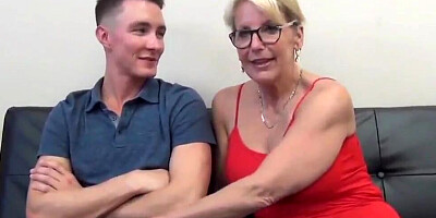 Skinny bloke is fucking his sex-crazed stepmom on webcam