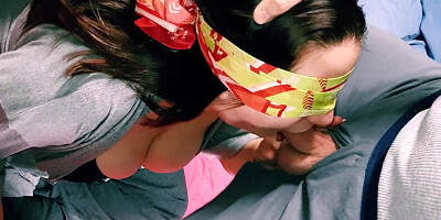 Blindfolded step mom ended up sucking stepsons cock. She thought it was husband's cock!