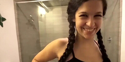 Busty Stepdaughter with Hairy Pussy gets Fucked while Parents Gone!
