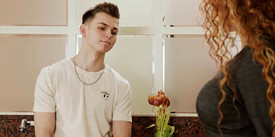 SHAME4K. Guy enjoys the cake and sweet pussy of the MILF in black stockings