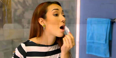 Tiny stepdaughter teen licked by her horny stepmom