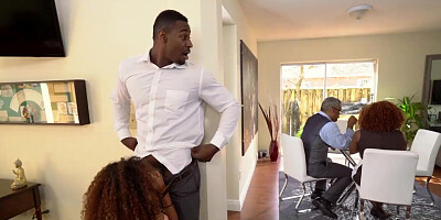 DON'T FUCK MY DAUGHTER - Ebony Teen Kendall Woods Sucks Dick Behind Parents' Backs