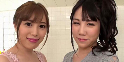 Two Horny Japanese Girls with Big Tits Take a Bubble Bath with a Guy