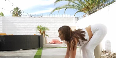 Splendid girl Sophia Sultry plays with Hitachi and rides cock