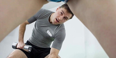 Fitness Rooms - Cristal Caitlin and Lina Mercury buttplug play and anal sex