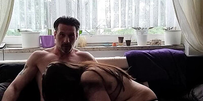 Curvy MILF blows a man and gets poked with that dick