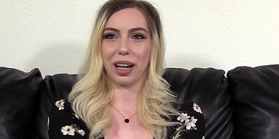 Inked blonde filmed from two angles while being ass-fucked at casting