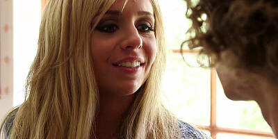 Aroused blonde has three stiff shafts banging all of her aching holes