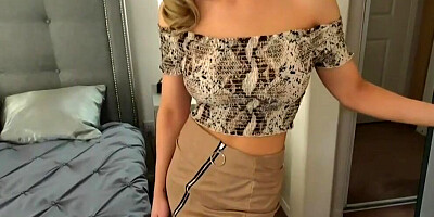 Blonde beauty is sucking and riding cock in a POV