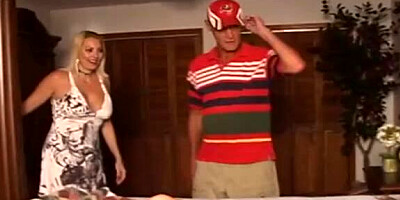 MILF Stepmom & Stepdad fuck their hot teenage baby sitter