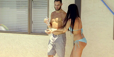 MomsTeachSex - Stepmom and Daughter Compete For Pool Boy's Cock - S6:E10