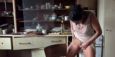 Dirty chick is being fucked by stepdad and his two friends