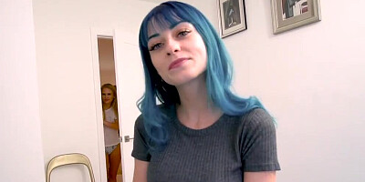 Teen Blu Haired Stepsis Jewelz and Natalie blow me!