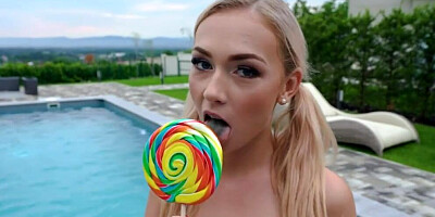 Petite blonde girl Jenny Wild is happy to take stepbrother's hard cock