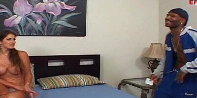 Classic porn video shows a marvelous babe enjoying that big black cock