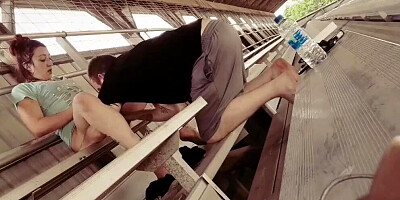 Hidden camera caught an amateur couple having sex in public