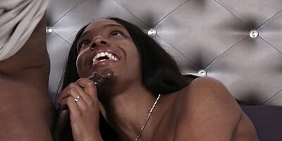 Sweet ebony gal gets her moist snatch pumped by boyfriend's BBC