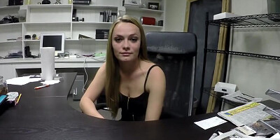 Bootylicious girl Monica Rise is fucked by a boss at the job interview