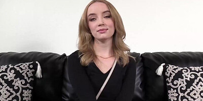 Petite blonde gets shagged on the couch by her partner