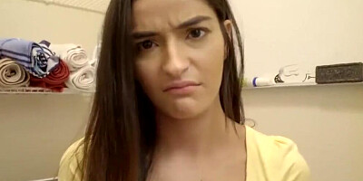 Step Sister Ripped Yogaphants and Fuck by Brother - Cum inside