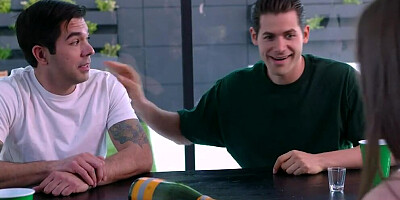 Giovanni Francesco & Kourtney Rae are riding two horny guys in this 4some