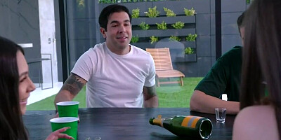 Giovanni Francesco & Kourtney Rae are riding two horny guys in this 4some