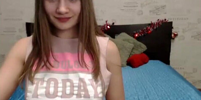 Amateur teen girl wants to show you her natural tits before masturbation