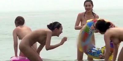 Hot koreans flirt on a lonely island