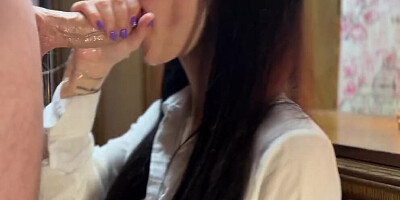 Slut',s romantic evening ended with creampie