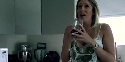 Blonde MILF Nikki Brooks is fucked by a horny plumber in the kitchen