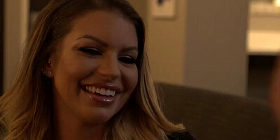 Busty blonde babe Brooklyn Chase is tit-fucked and shagged