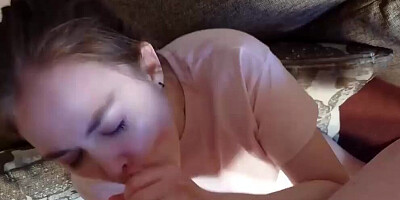 Teen Girl In Pantyhose Sucking Her Mans Dick