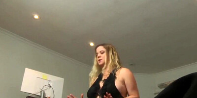 Stepmom gives stepson the wrong pills and helps him cum