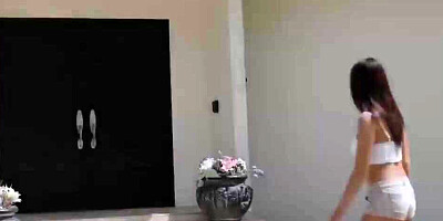 Gorgeous blonde mom and busty brunette stepdaughter share their sweet neighbor