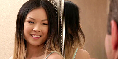 FAMILYXXX - Asian Stepsis is DTF Her Stepbro While Mommy and Daddy Are Out (Lulu Chu)