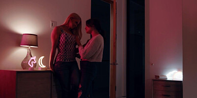 Lesbian teen invites milf gf and makes her eat her pussy