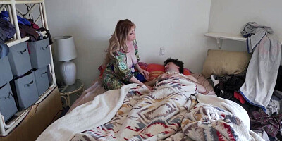 Busty stepmother knows how to help the injured fella