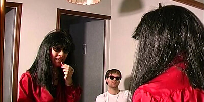 Horny lad plays with stepmom's hairy pussy after getting a blowjob