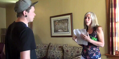 Young Boy sucked off by Trashy Mom