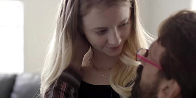 Perverted father is having naughty sexual fun with his sweet teen stepdaughter