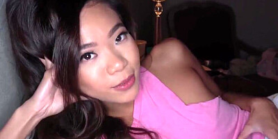 Marvelous Asian girl Vina Sky is filmed POV-style while getting hard cock