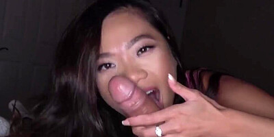 Marvelous Asian girl Vina Sky is filmed POV-style while getting hard cock