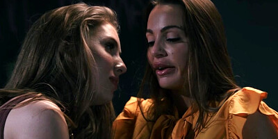 Two brunettes are hungry for some sensual lesbo pussy eating