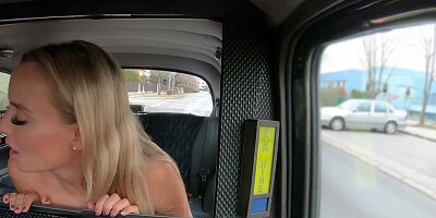 Foxy blonde Victoria Pure blows taxi driver and gets fucked